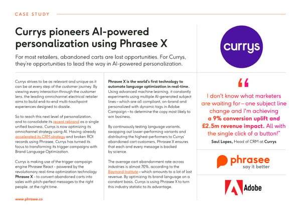 Currys pioneers AI-powered personalization using Phrasee X - Page 1